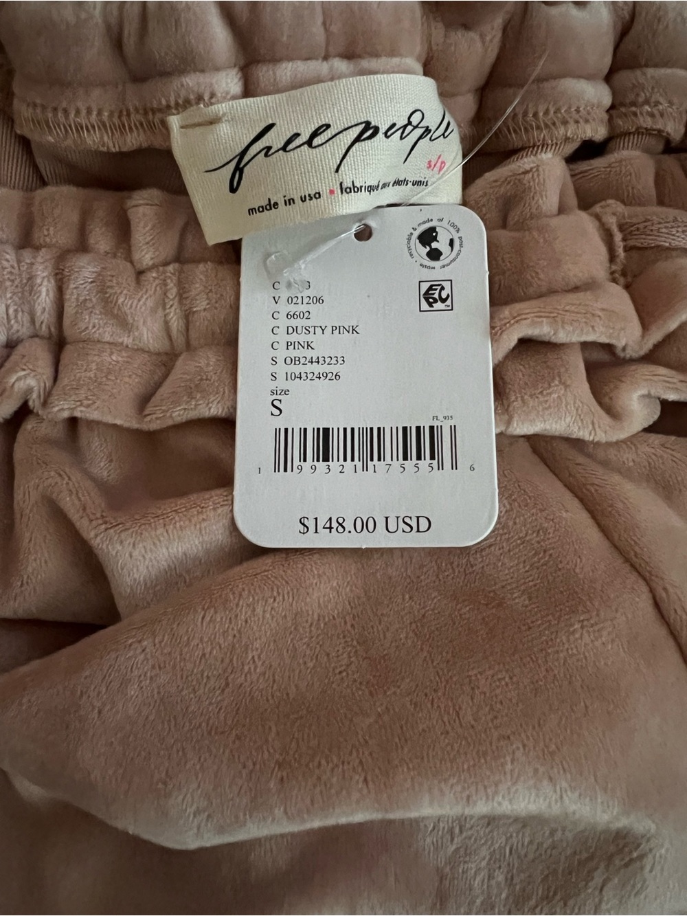 NWT $148 Free People Velour Low-Rise
Parachute Pants in Natural - Picture 4 of 4